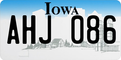 IA license plate AHJ086