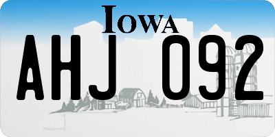 IA license plate AHJ092