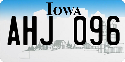 IA license plate AHJ096