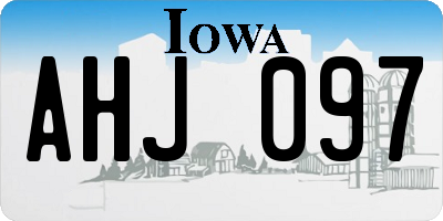 IA license plate AHJ097