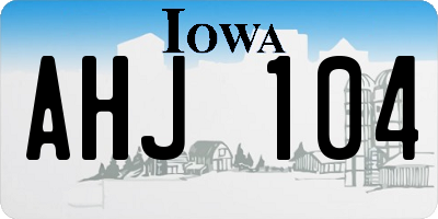 IA license plate AHJ104