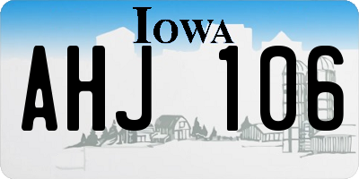IA license plate AHJ106