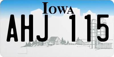 IA license plate AHJ115