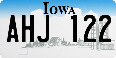 IA license plate AHJ122