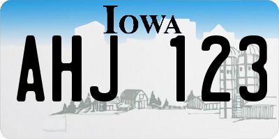 IA license plate AHJ123