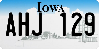 IA license plate AHJ129