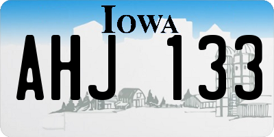 IA license plate AHJ133