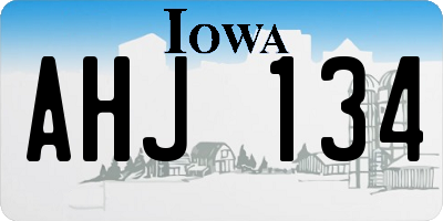 IA license plate AHJ134