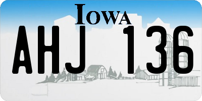 IA license plate AHJ136