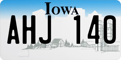 IA license plate AHJ140