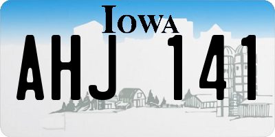 IA license plate AHJ141