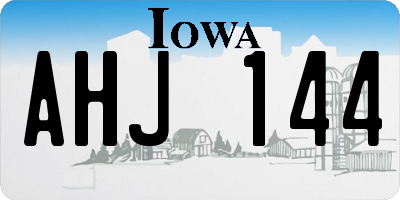 IA license plate AHJ144