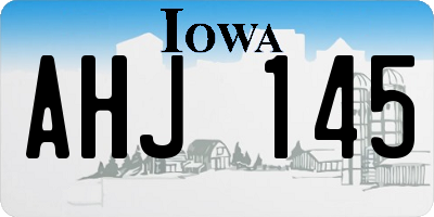 IA license plate AHJ145