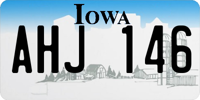 IA license plate AHJ146