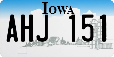 IA license plate AHJ151