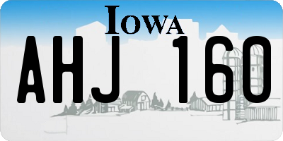 IA license plate AHJ160