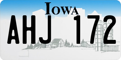 IA license plate AHJ172