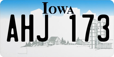 IA license plate AHJ173