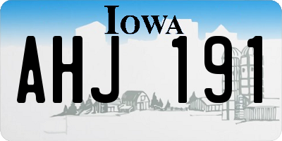 IA license plate AHJ191