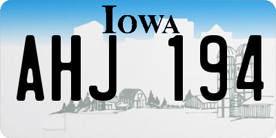 IA license plate AHJ194