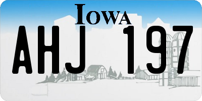 IA license plate AHJ197