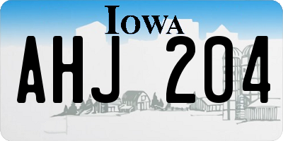IA license plate AHJ204