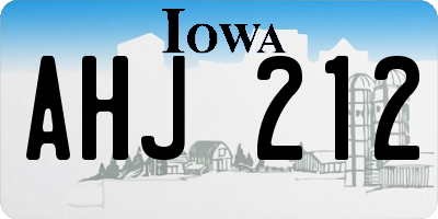 IA license plate AHJ212