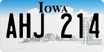 IA license plate AHJ214