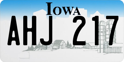 IA license plate AHJ217