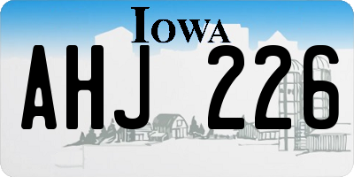 IA license plate AHJ226
