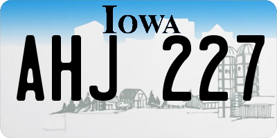 IA license plate AHJ227