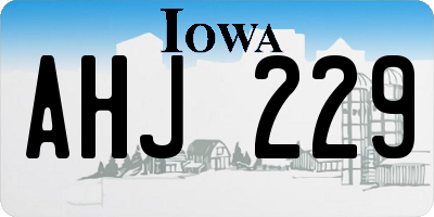 IA license plate AHJ229