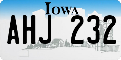 IA license plate AHJ232