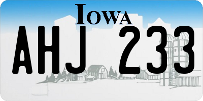 IA license plate AHJ233