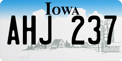 IA license plate AHJ237
