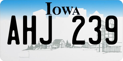 IA license plate AHJ239