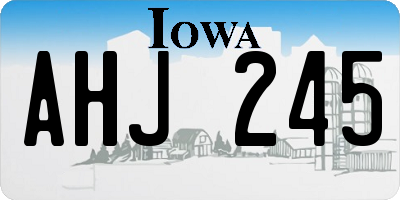 IA license plate AHJ245
