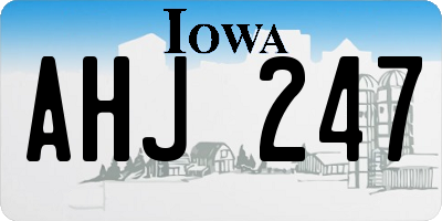 IA license plate AHJ247