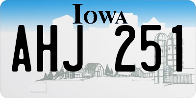 IA license plate AHJ251