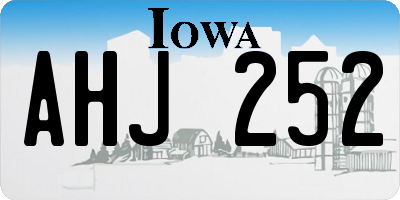 IA license plate AHJ252