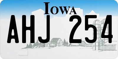 IA license plate AHJ254