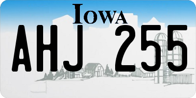 IA license plate AHJ255
