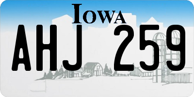 IA license plate AHJ259