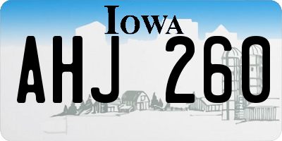 IA license plate AHJ260