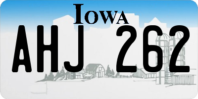 IA license plate AHJ262