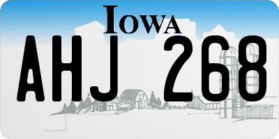 IA license plate AHJ268