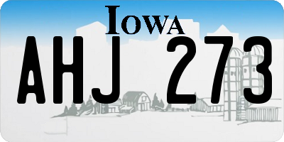 IA license plate AHJ273