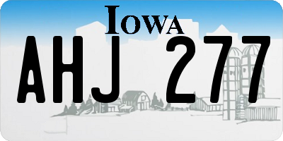 IA license plate AHJ277