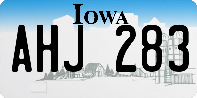 IA license plate AHJ283