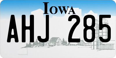 IA license plate AHJ285